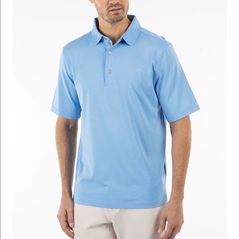 Bobby Jones NWT 100% Cotton Short-Sleeve Polo Sky Blue Large